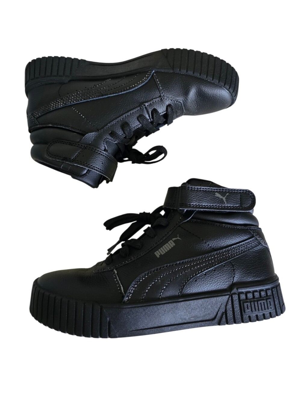 PUMA Carina 2.0 Mid Women's Arhletic Black Leather Sneakers - Picture 6 of 16